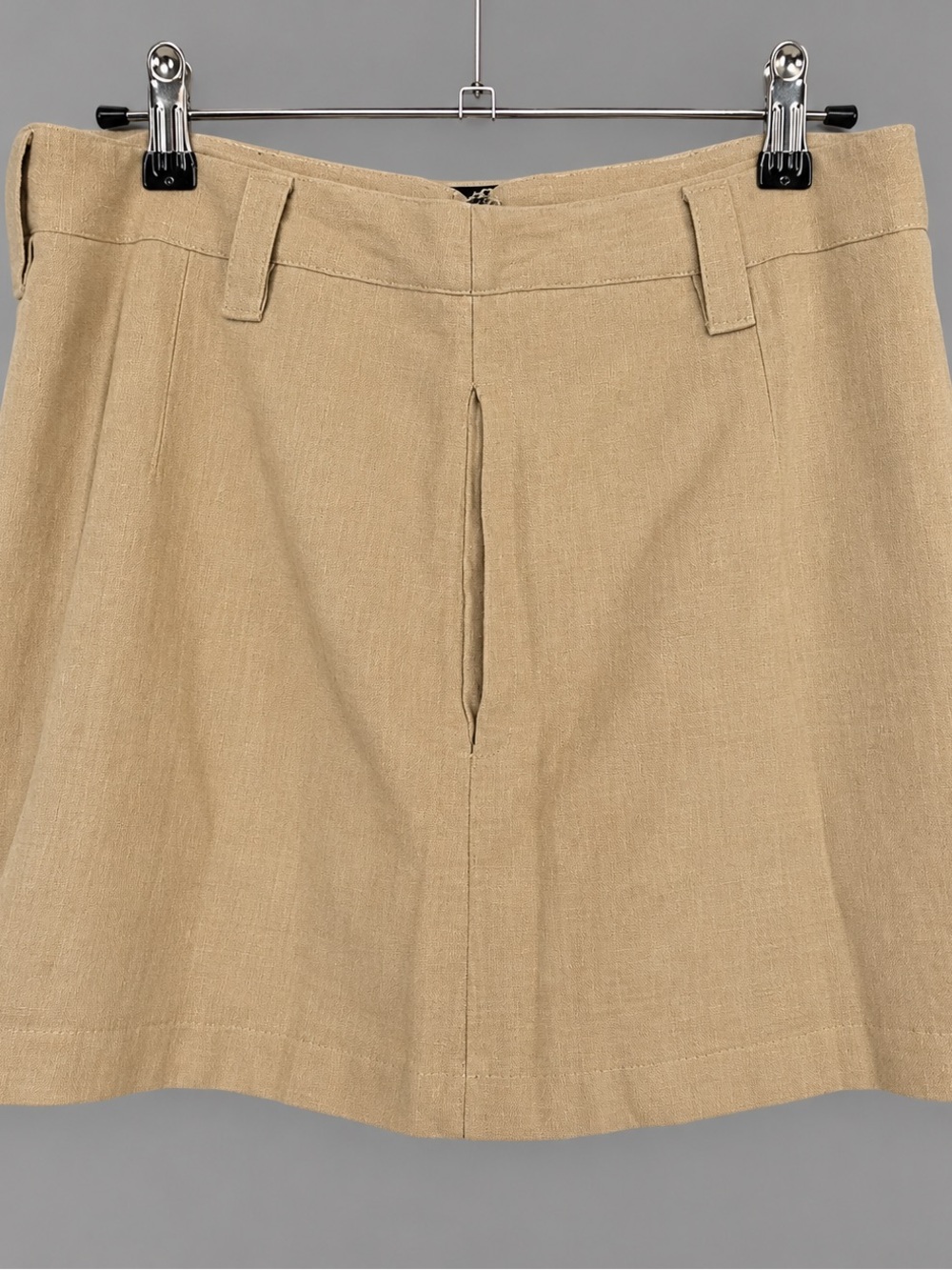 Free People Can’t Blame Me Linen Mini/ A-Line Skirt Tan Size 12